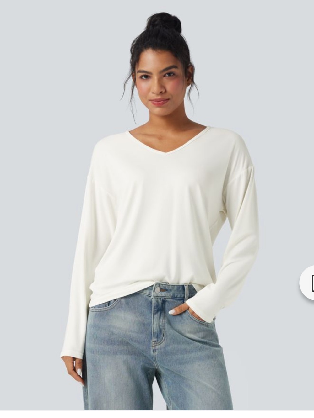 HALARA Women's V-Neck Long Sleeve Top